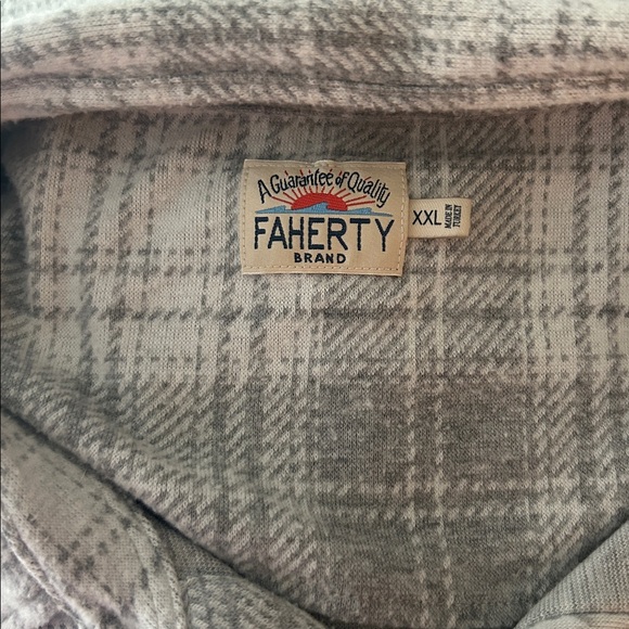Faherty | Men's grey/white Legend Sweater Shirt - Cloud Ridge Plaid-Size XXL - Picture 4 of 5